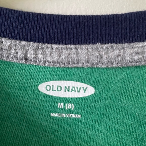 Old Navy Boys Raglan Baseball T-Shirt - Softest T-Shirt- Green, Grey, & Navy - Picture 4 of 6